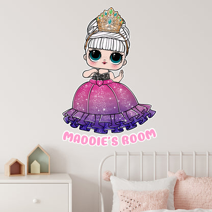 L.O.L Surprise! Wall Sticker - Reign Geek Queen Personalised Name Wall Art