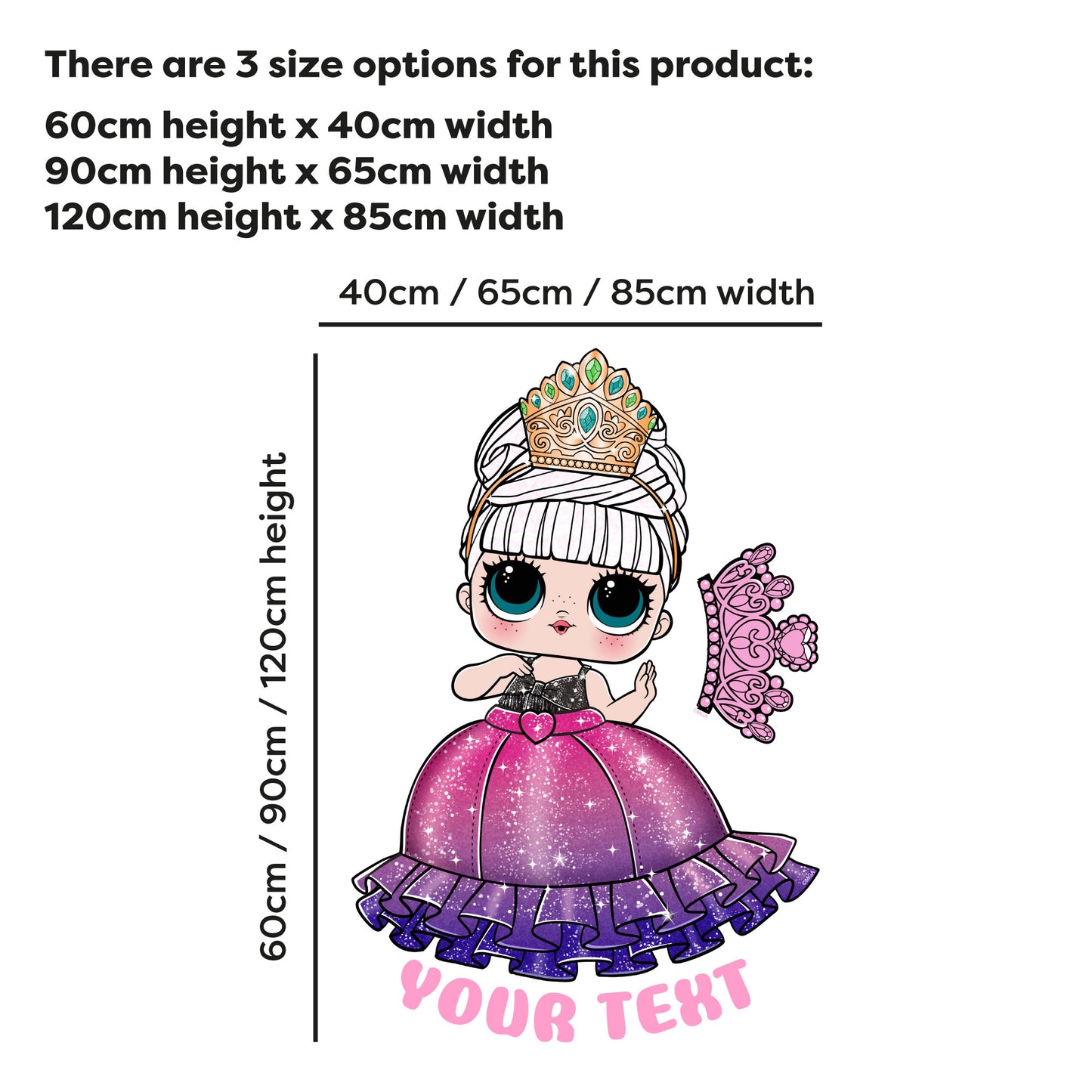 L.O.L Surprise! Wall Sticker - Reign Geek Queen Personalised Name Wall Art