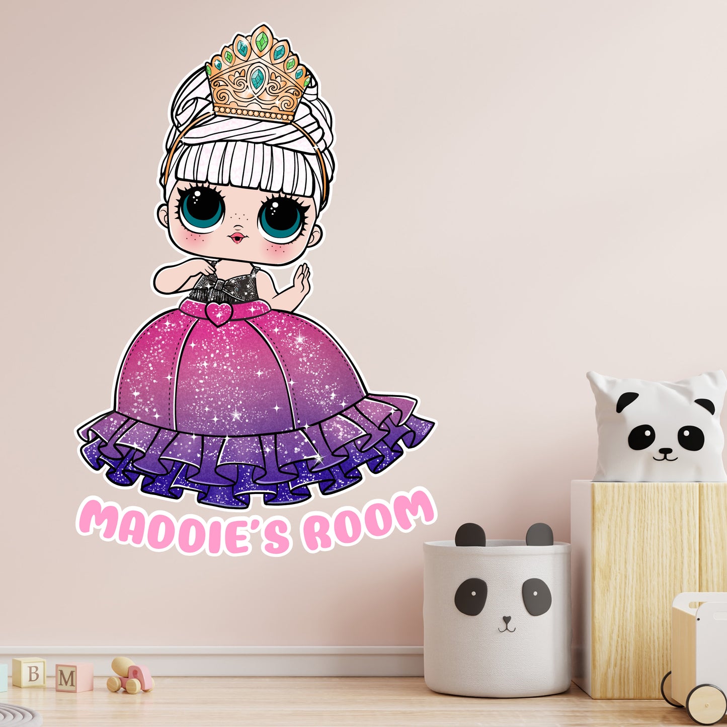 L.O.L Surprise! Wall Sticker - Reign Geek Queen Personalised Name Wall Art