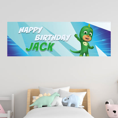 PJ Masks Birthday - Gekko Personalised Banner Wall Sticker