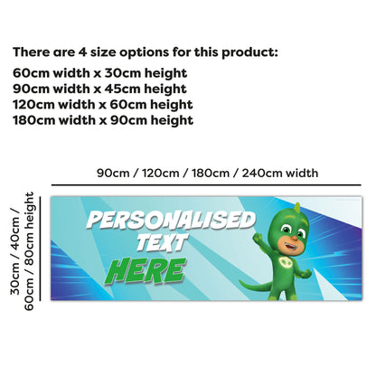 PJ Masks Birthday - Gekko Personalised Banner Wall Sticker