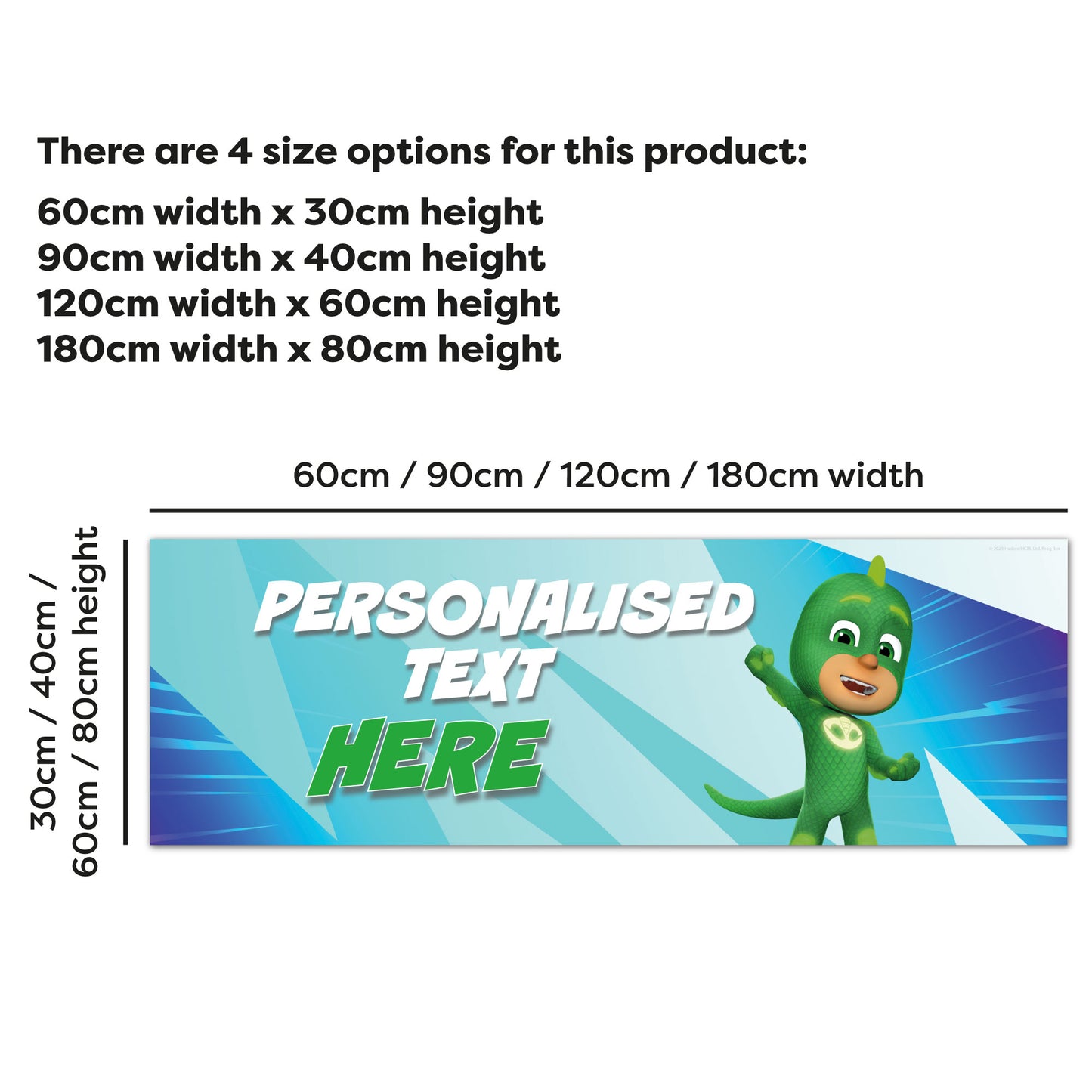 PJ Masks Birthday - Gekko Personalised Banner Wall Sticker