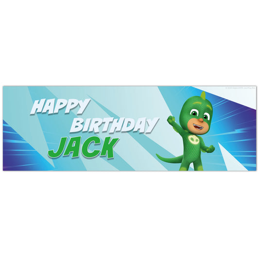 PJ Masks Birthday - Gekko Personalised Banner Wall Sticker