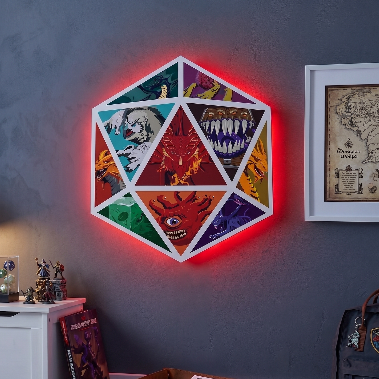 Dungeons & Dragons Monster Dice LED Backlit Wallpop