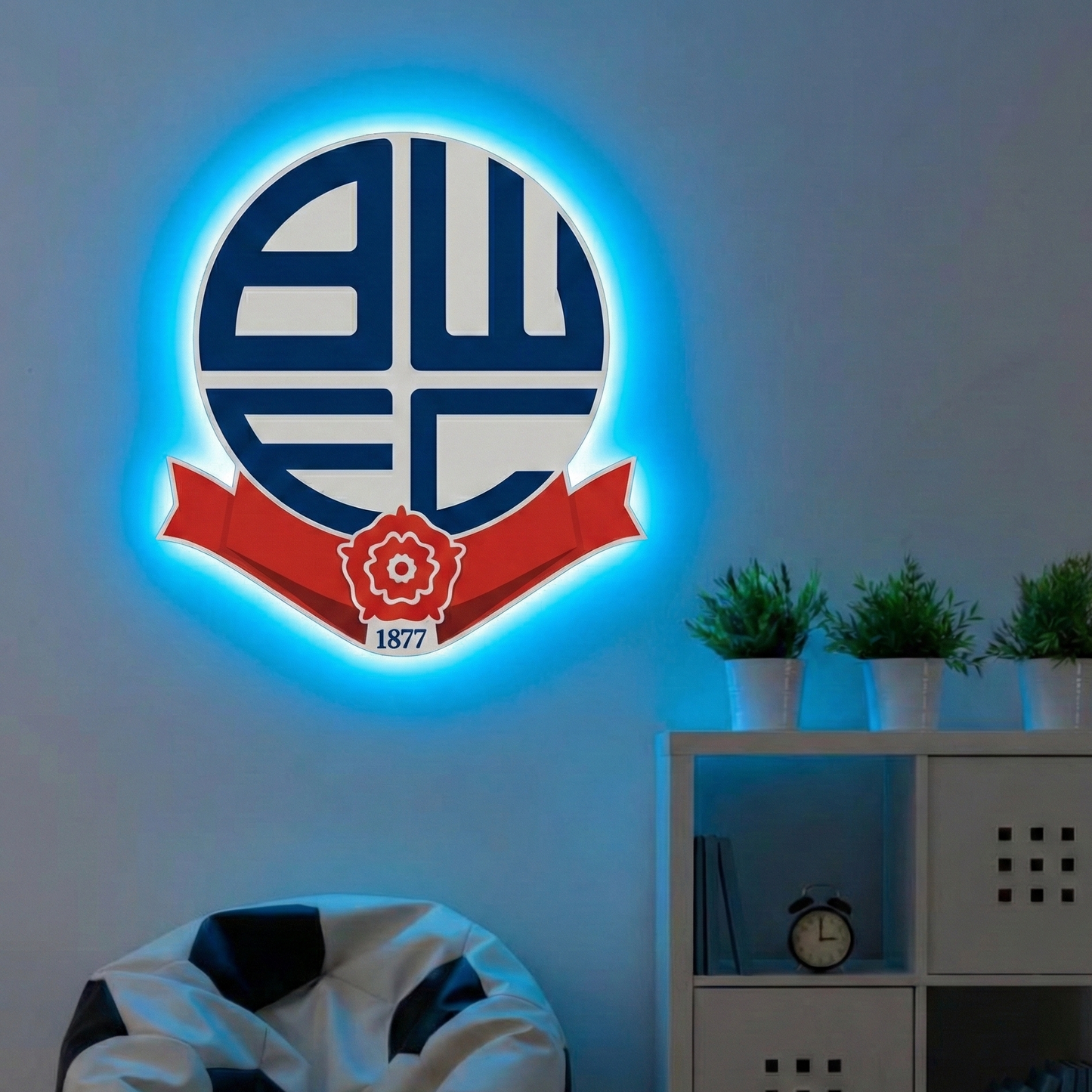 Bolton Wanderers Crest LED Backlit Wallpop