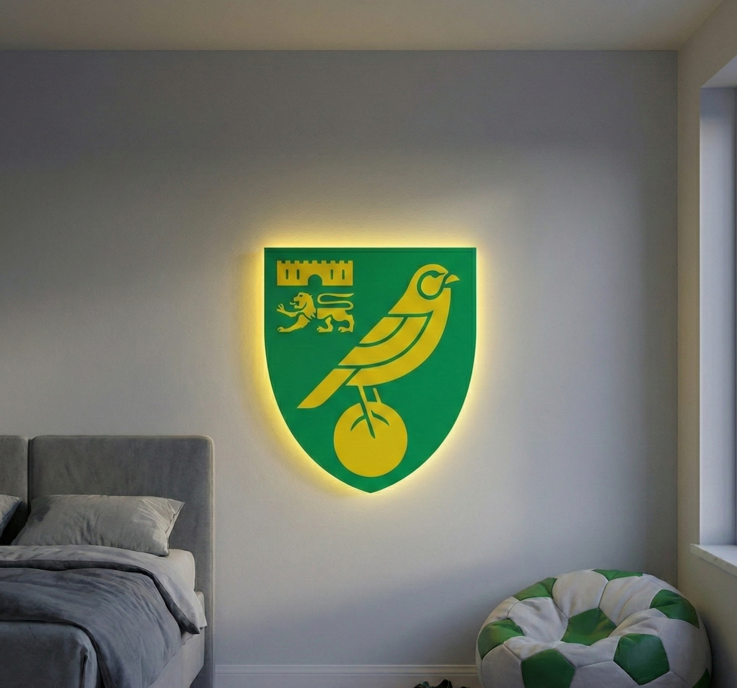 Norwich City FC Crest LED Backlit Wallpop