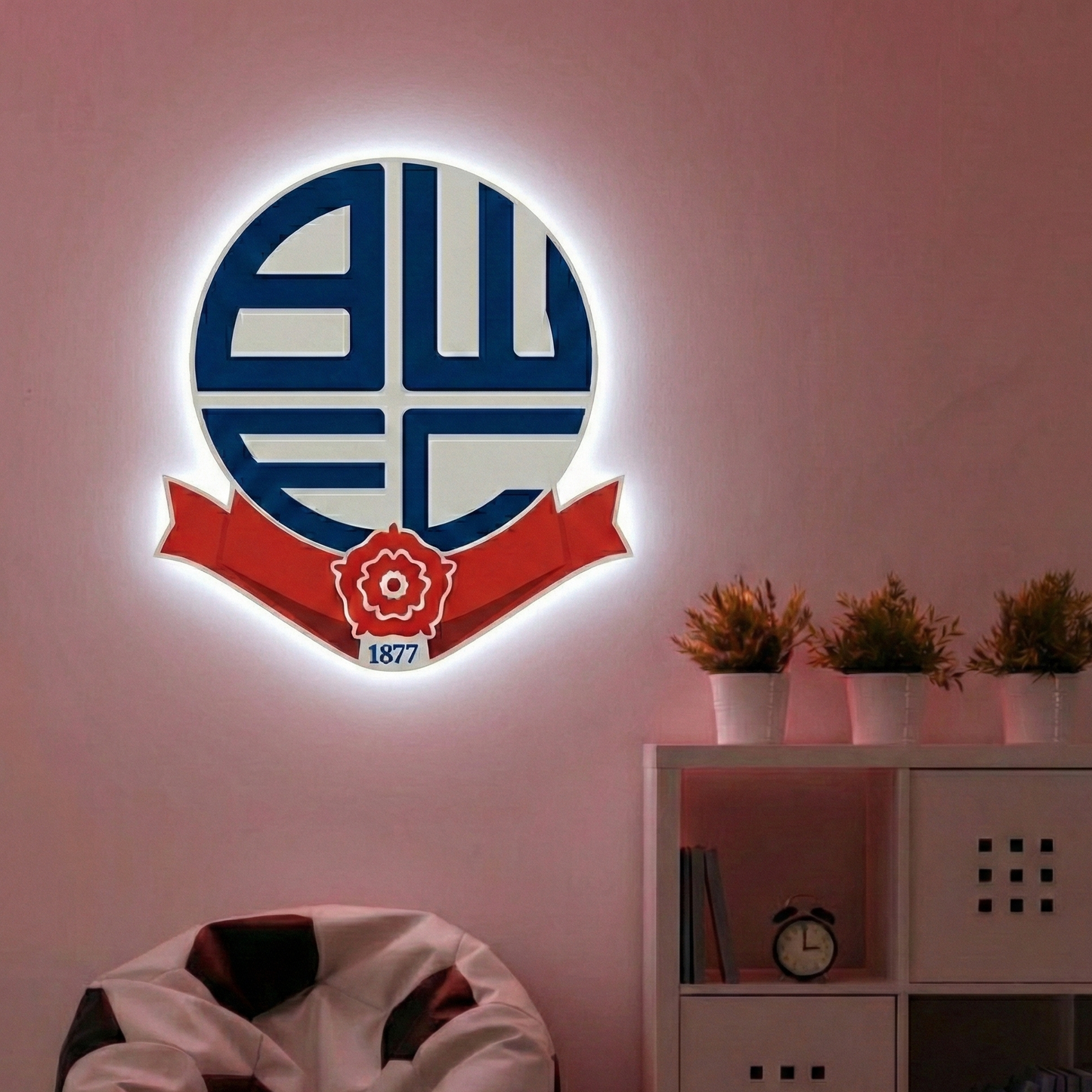 Bolton Wanderers Crest LED Backlit Wallpop