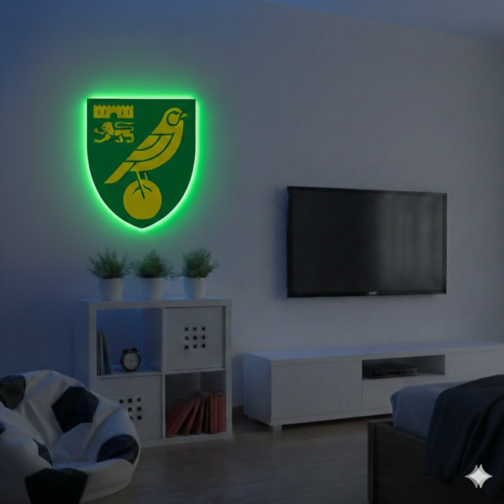 Norwich City FC Crest LED Backlit Wallpop