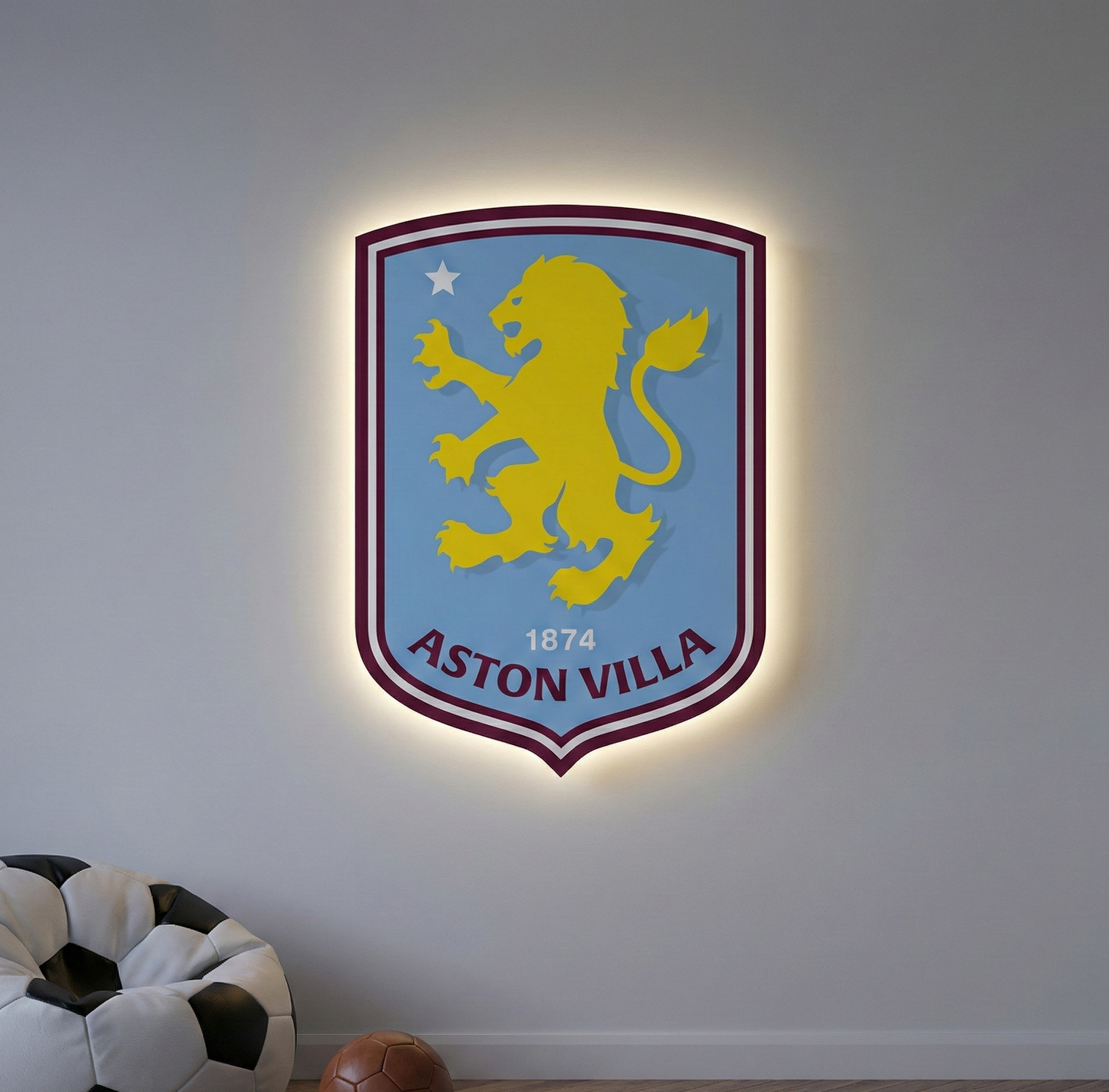 Aston Villa Crest LED Backlit Wallpop