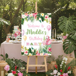 Girls Birthday Sign - Flamingo Summer Personalised Foamex Board
