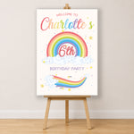 Girls Birthday Sign - Rainbow Clouds Personalised Foamex Board