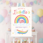 Girls Birthday Sign - Rainbow Clouds Personalised Foamex Board