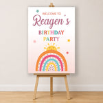 Girls Birthday Sign - Rainbow Sunrise Personalised Foamex Board