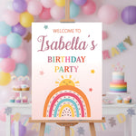 Girls Birthday Sign - Rainbow Sunrise Personalised Foamex Board