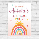 Girls Birthday Sign - Rainbow Sunrise Personalised Foamex Board