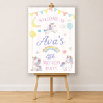 Girls Birthday Sign - Watercolour Unicorn Personalised Foamex Board