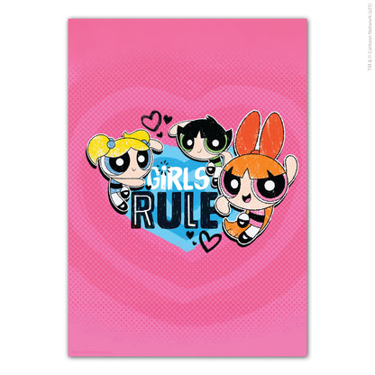 Powerpuff Girls Print  –  Girls Rule Poster Superhero Wall Art