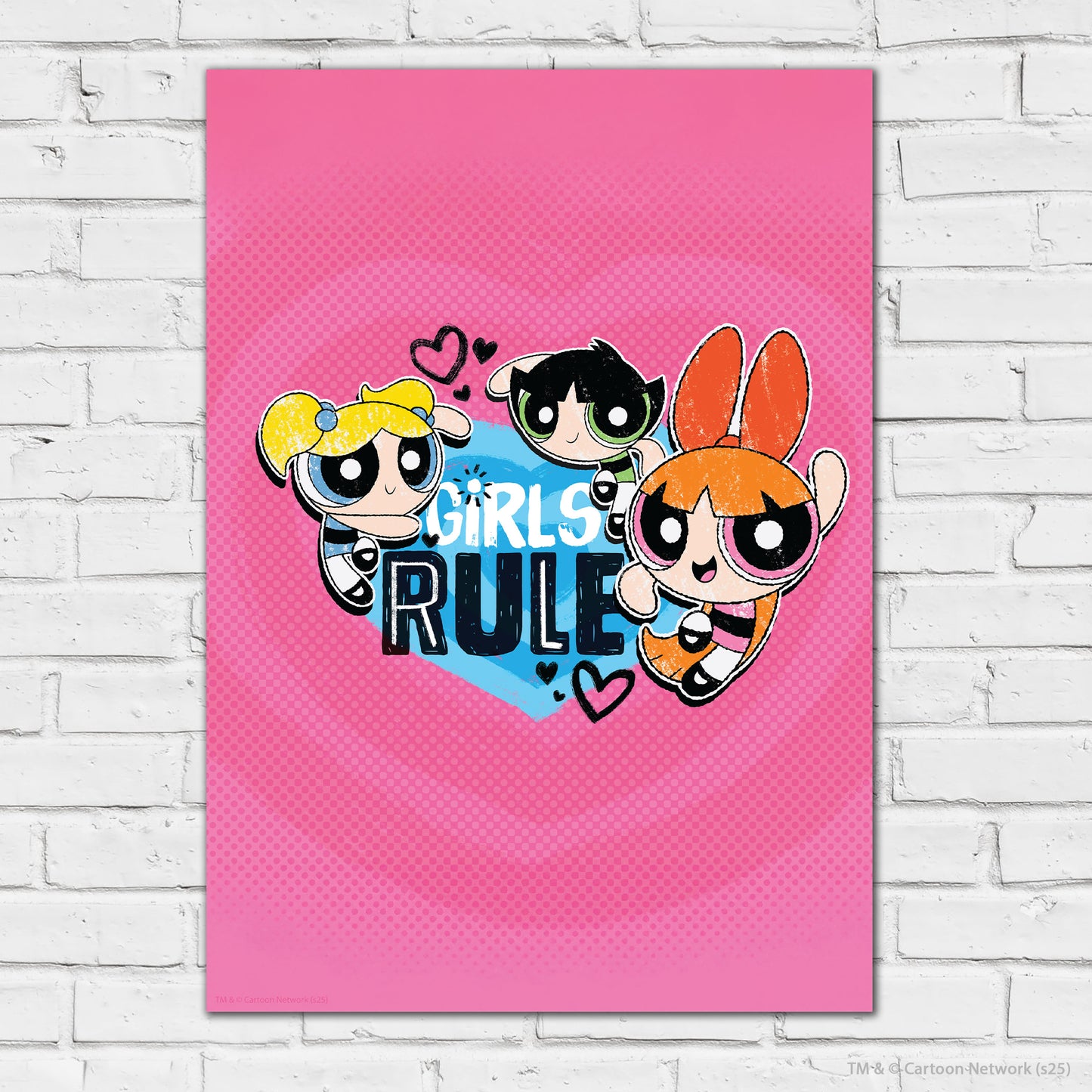 Powerpuff Girls Print  –  Girls Rule Poster Superhero Wall Art