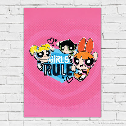 Powerpuff Girls Print  –  Girls Rule Poster Superhero Wall Art