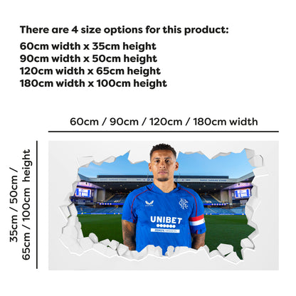 Rangers F.C James Tavernier 24/25 Broken Wall Sticker