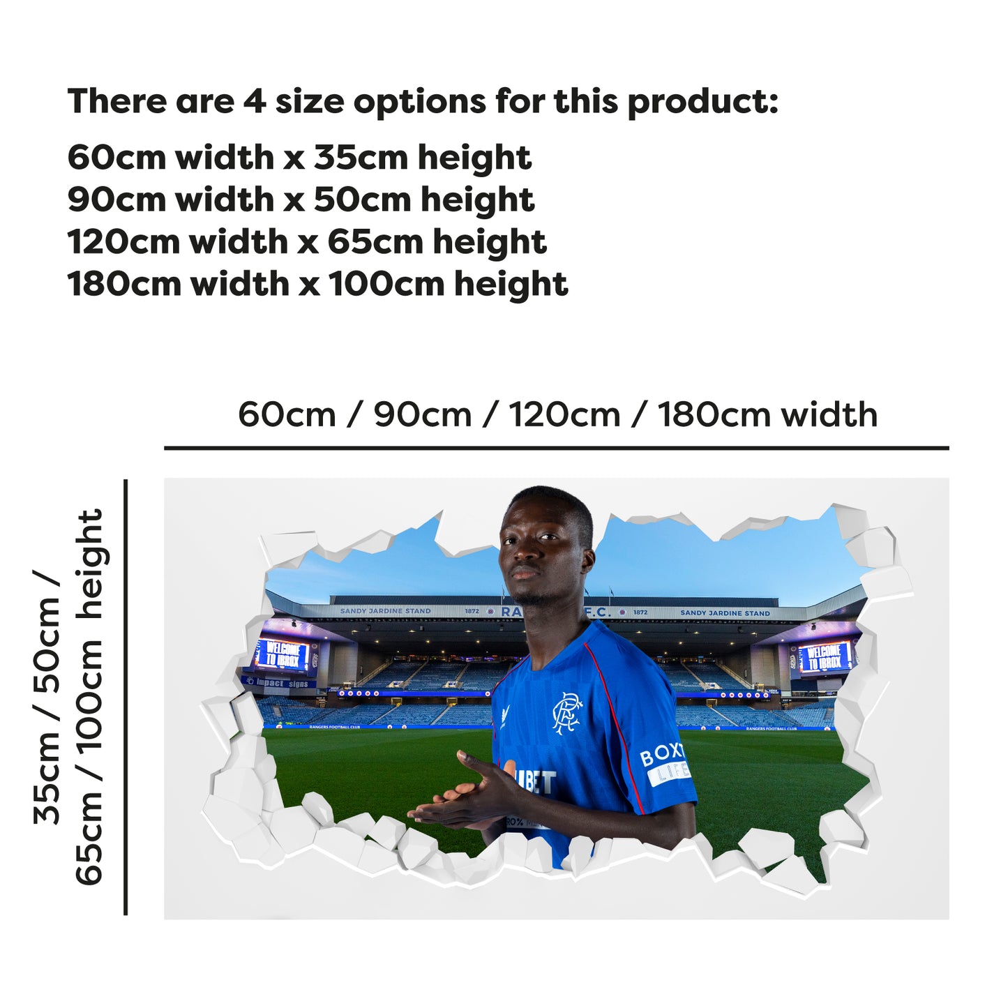 Rangers F.C Mohamed Diomande 24/25 Broken Wall Sticker