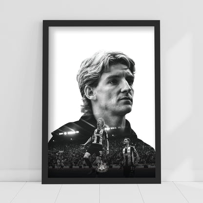 Newcastle United Anthony Gordon Black and White Portrait Print