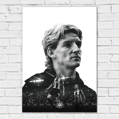 Newcastle United Anthony Gordon Black and White Portrait Print