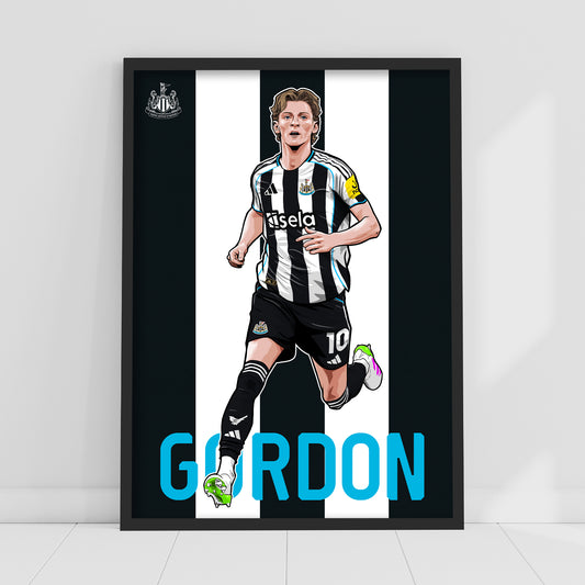 Newcastle United FC Print - Gordon Illustration Poster Football Wall Art