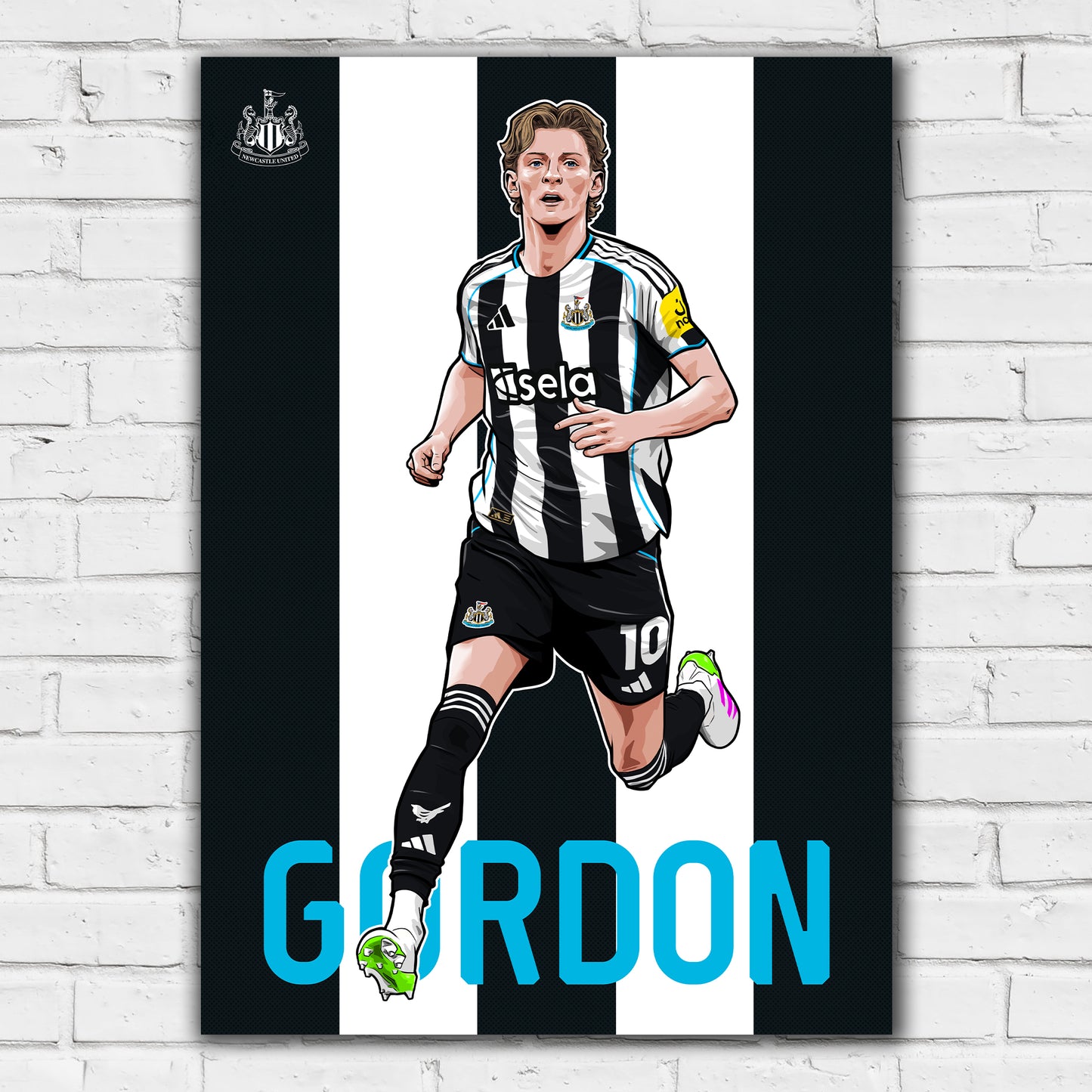 Newcastle United FC Print - Gordon Illustration Poster Football Wall Art