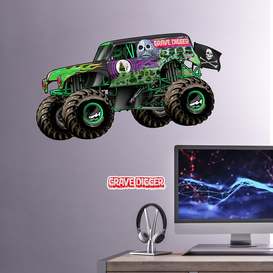 Monster Jam Wall Sticker - Grave Digger Monster Jam Truck Wall Decal Art