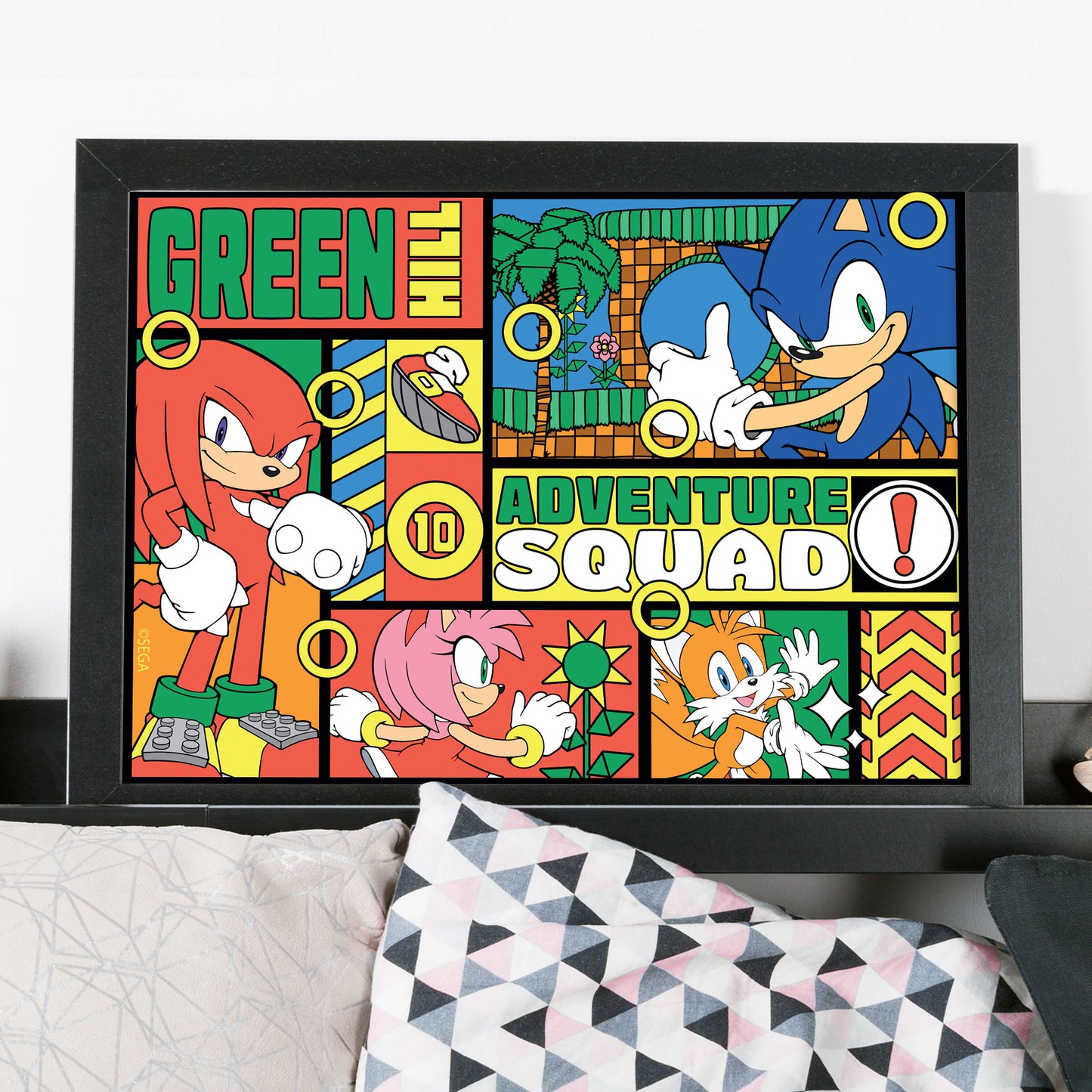 Sonic The Hedgehog Print - Green Hill Adventure Squad Poster Wall Art