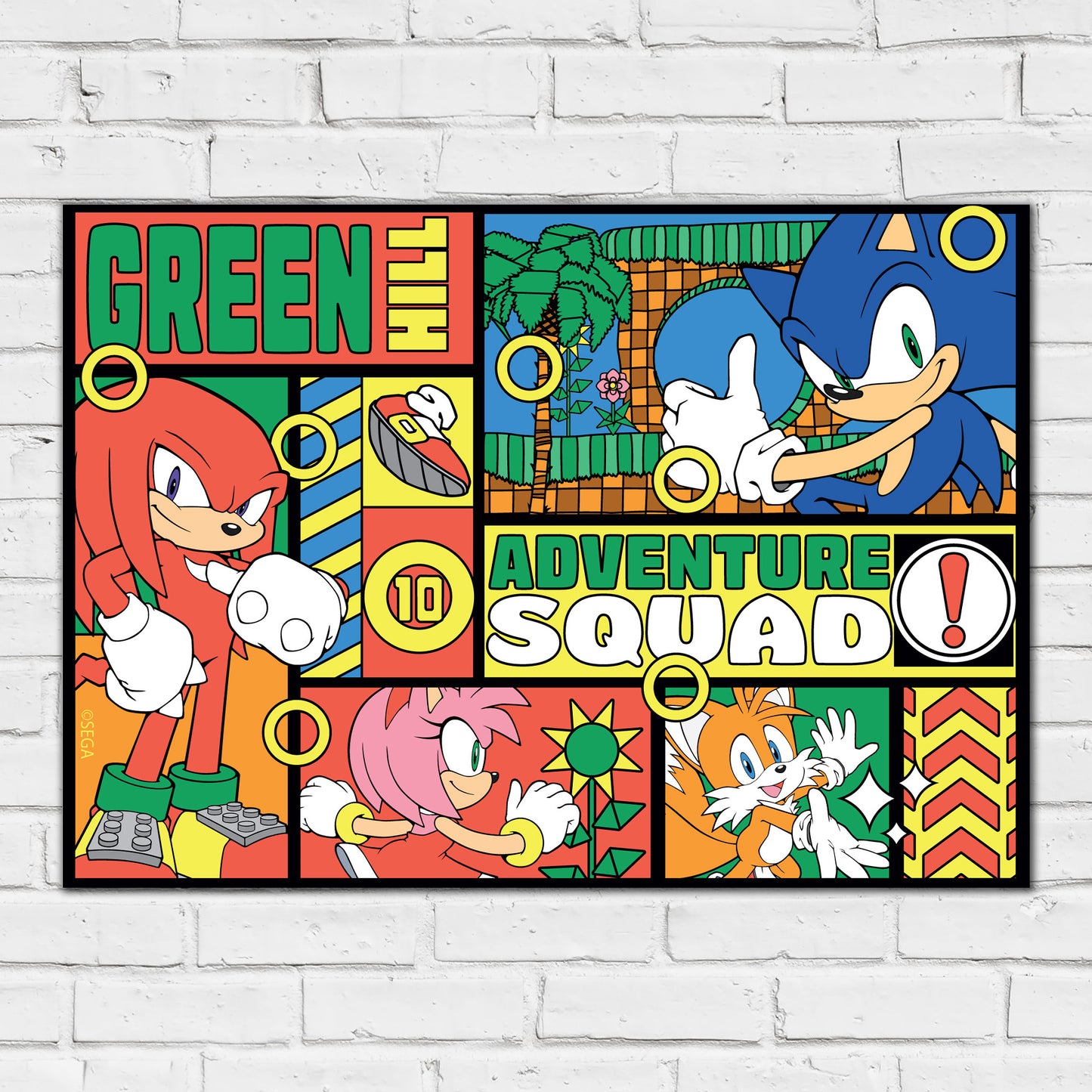 Sonic The Hedgehog Print - Green Hill Adventure Squad Poster Wall Art