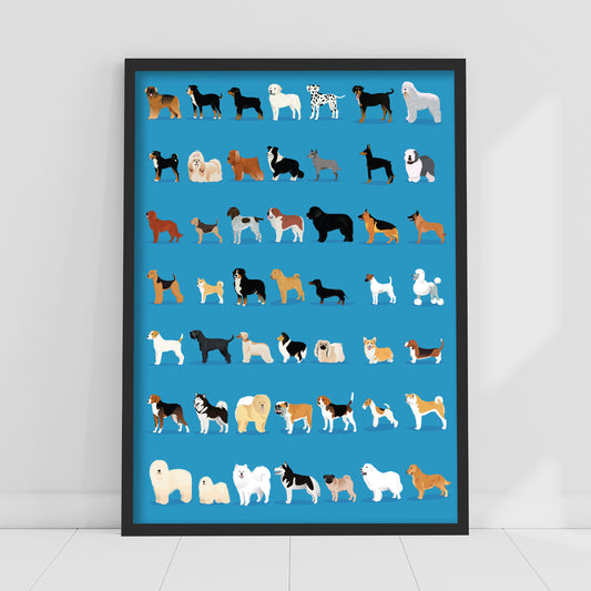 Dog Wall Print - Group of Dogs Poster Wall Art