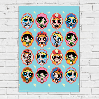 Powerpuff Girls Print  –  Sisters In Frames Poster Superhero Wall Art