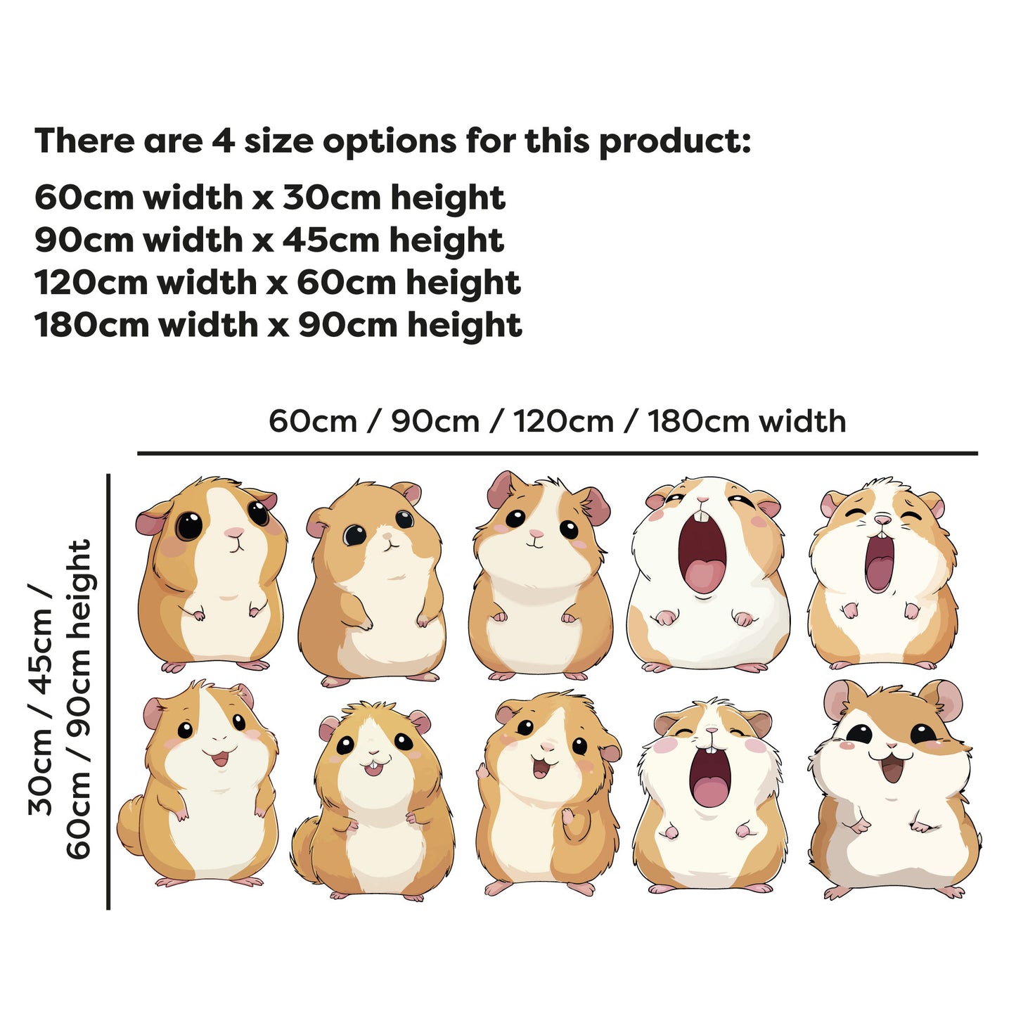 Guinea Pig Wall Sticker - Guinea Pig Decal Set Wall Sticker
