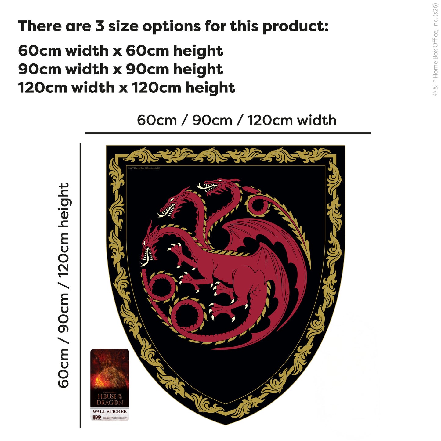House of the Dragon™ Wall Sticker - Targaryen Shield Decal Wall Art