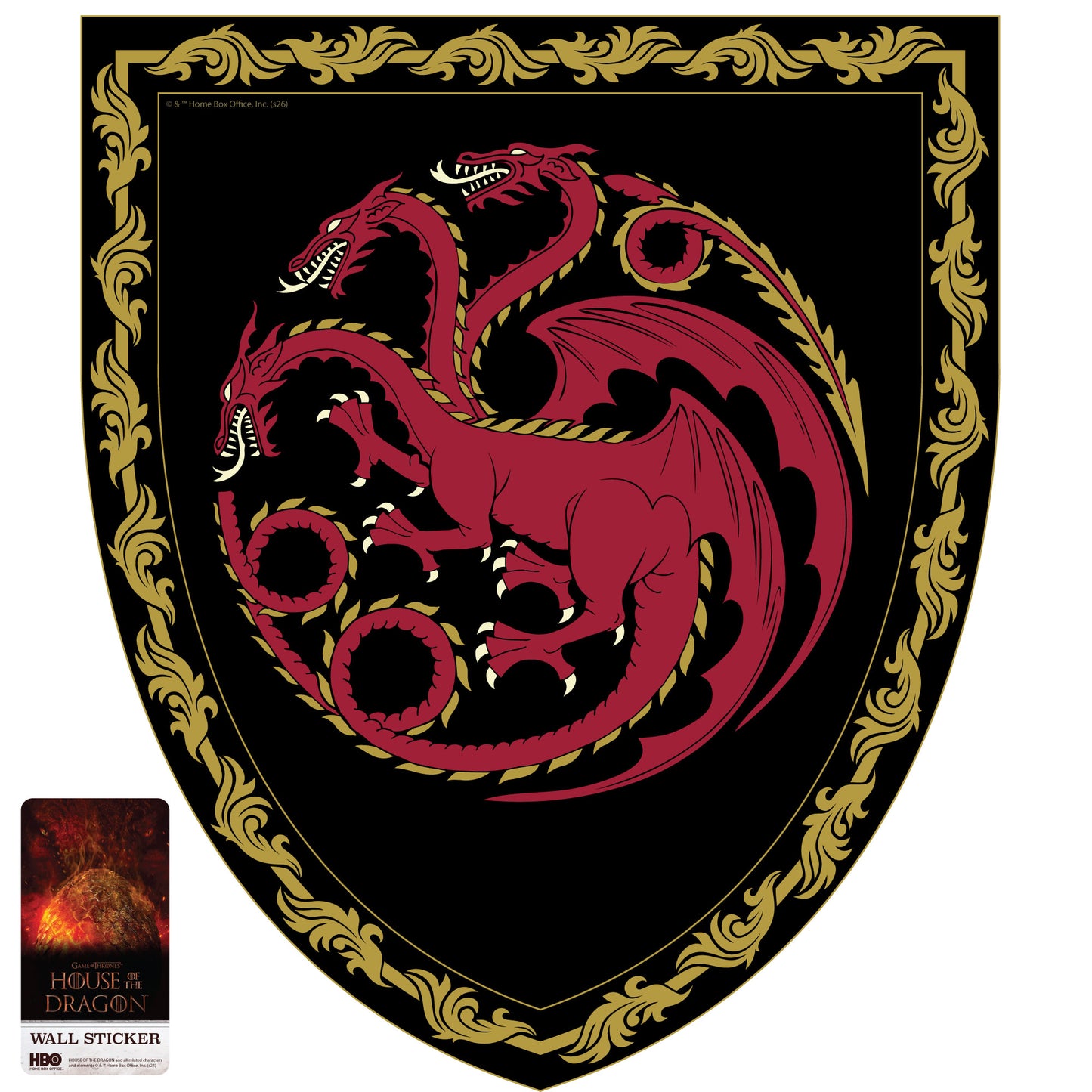 House of the Dragon™ Wall Sticker - Targaryen Shield Decal Wall Art