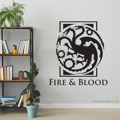 House of the Dragon™ Wall Sticker - Fire And Blood Decal Wall Art