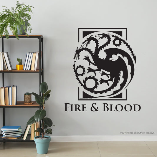 House of the Dragon™ Wall Sticker - Fire And Blood Decal Wall Art