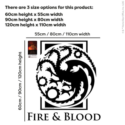 House of the Dragon™ Wall Sticker - Fire And Blood Decal Wall Art