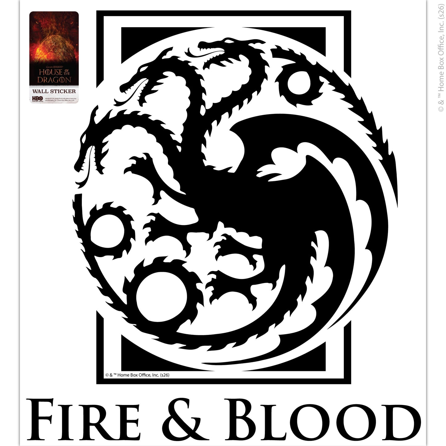 House of the Dragon™ Wall Sticker - Fire And Blood Decal Wall Art