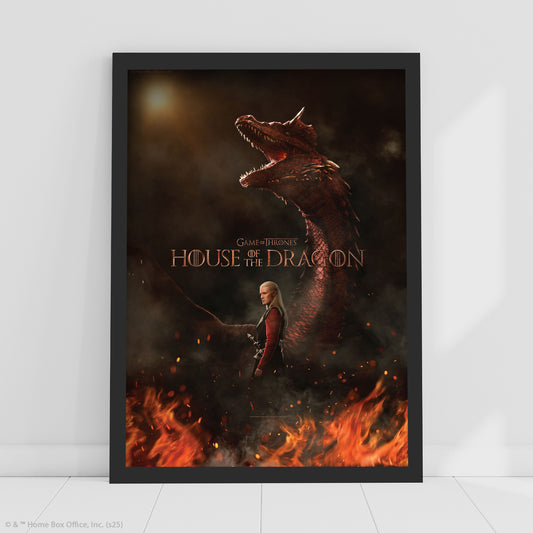 House of the Dragon Print –  Prince Daemon Targaryen With Dragon Poster Wall Art