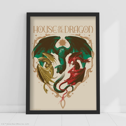House of the Dragon Print –  Vhagar Syrax Caraxes Dragons Poster Wall Art