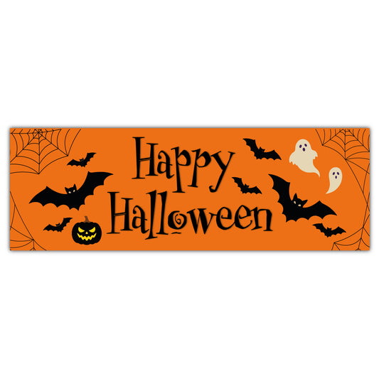 Halloween Banner - Orange Halloween Icons Personalised Wall Sticker