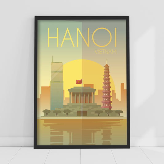 World City Print - Vietnam Hanoi Poster Wall Art