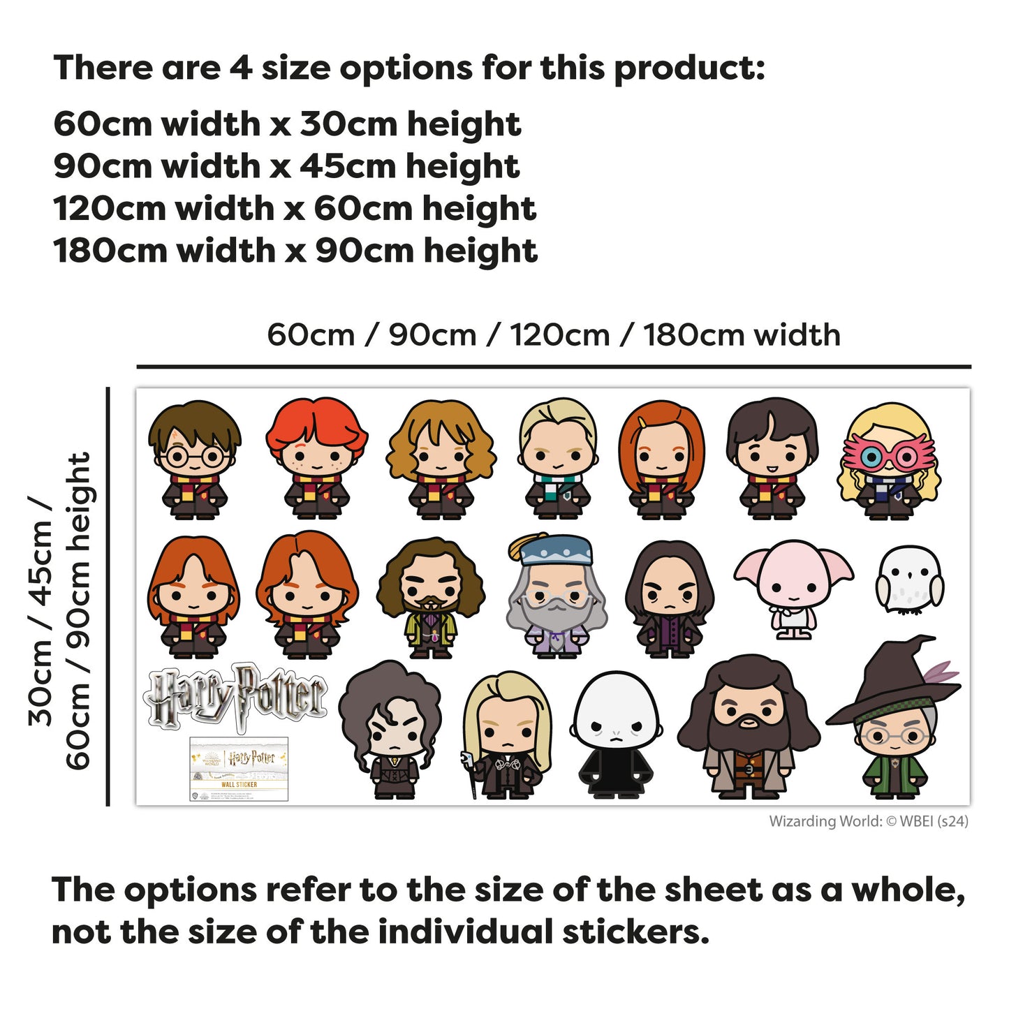 HARRY POTTER Wall Sticker – 19 Character Charm Art Wall Decal Set Wizarding World Art
