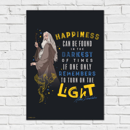 HARRY POTTER Print – Albus Dumbledore Happiness Quote Poster Wall Art