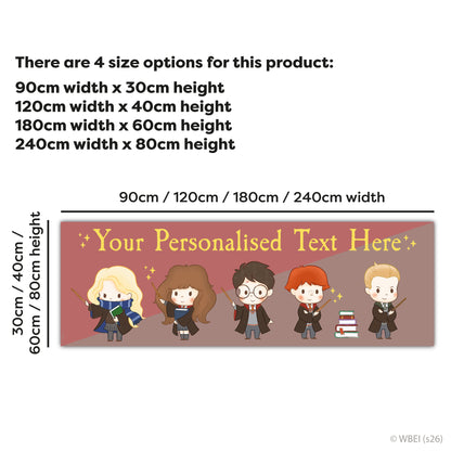 Harry Potter Birthday - Group of 5 Characters Personalised Name Banner Wall Sticker