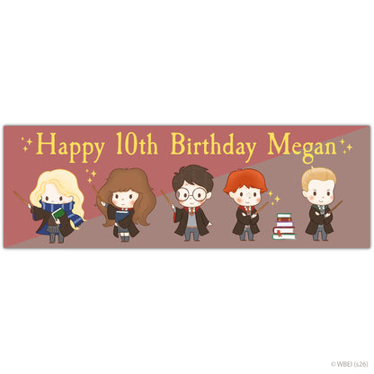 Harry Potter Birthday - Group of 5 Characters Personalised Name Banner Wall Sticker