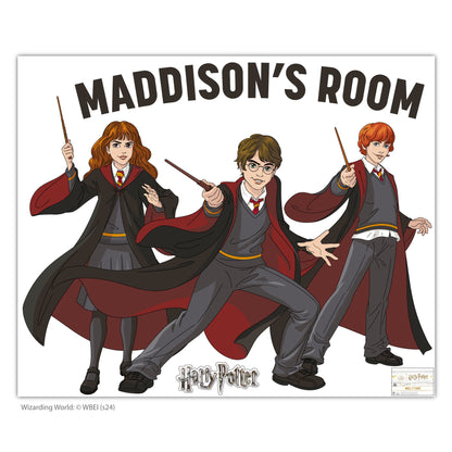 HARRY POTTER Wall Sticker – Cartoon Harry Ron Hermione Personalised Wall Decal Wizarding World Art